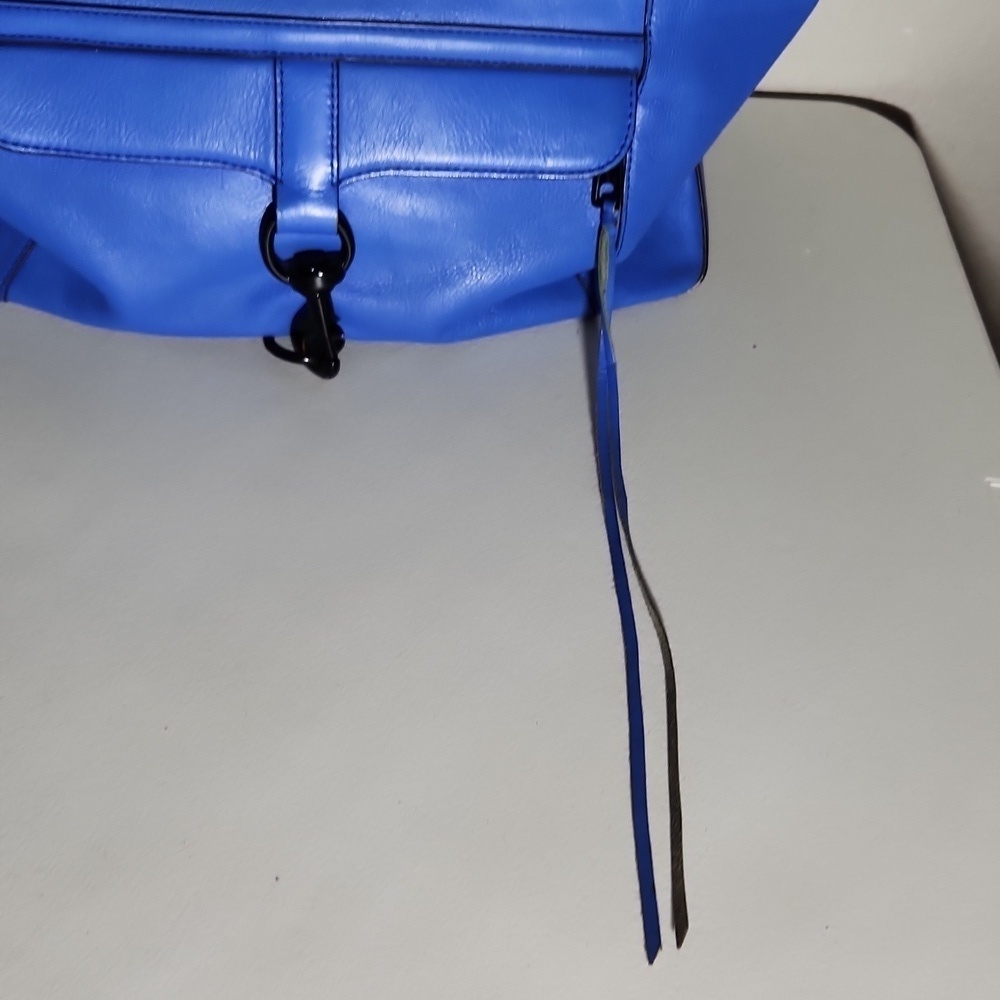 Rebecca Minkoff Bowery Leather Tote Bag Electric Blue With Black Hardware Purse View 2